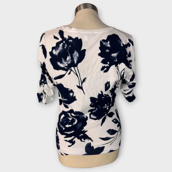 INC International Concepts Medium Short Sleeve V Neck Cardigan Sweater Sequins - Picture 6 of 7